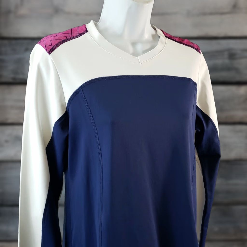 Vintage Sofibella Womens Long Sleeve Athletic Top Sz Medium Blue White Size M / US 6-8 / IT 42-44 - 1 Thumbnail