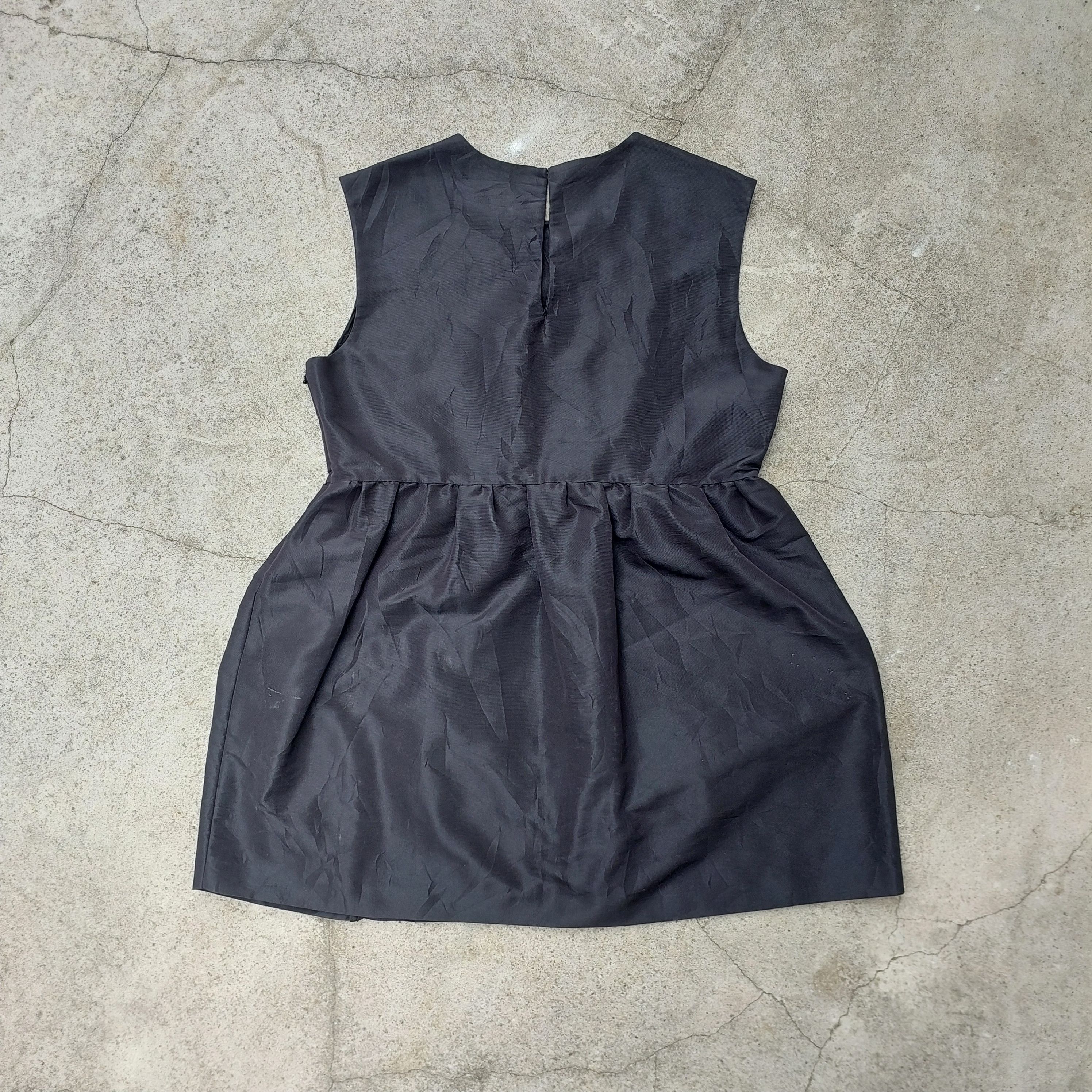 Miu Miu Miu Miu - Black Crumpled - Midi Dress Size XS / US 0-2 / IT 36-38 - 2 Thumbnail