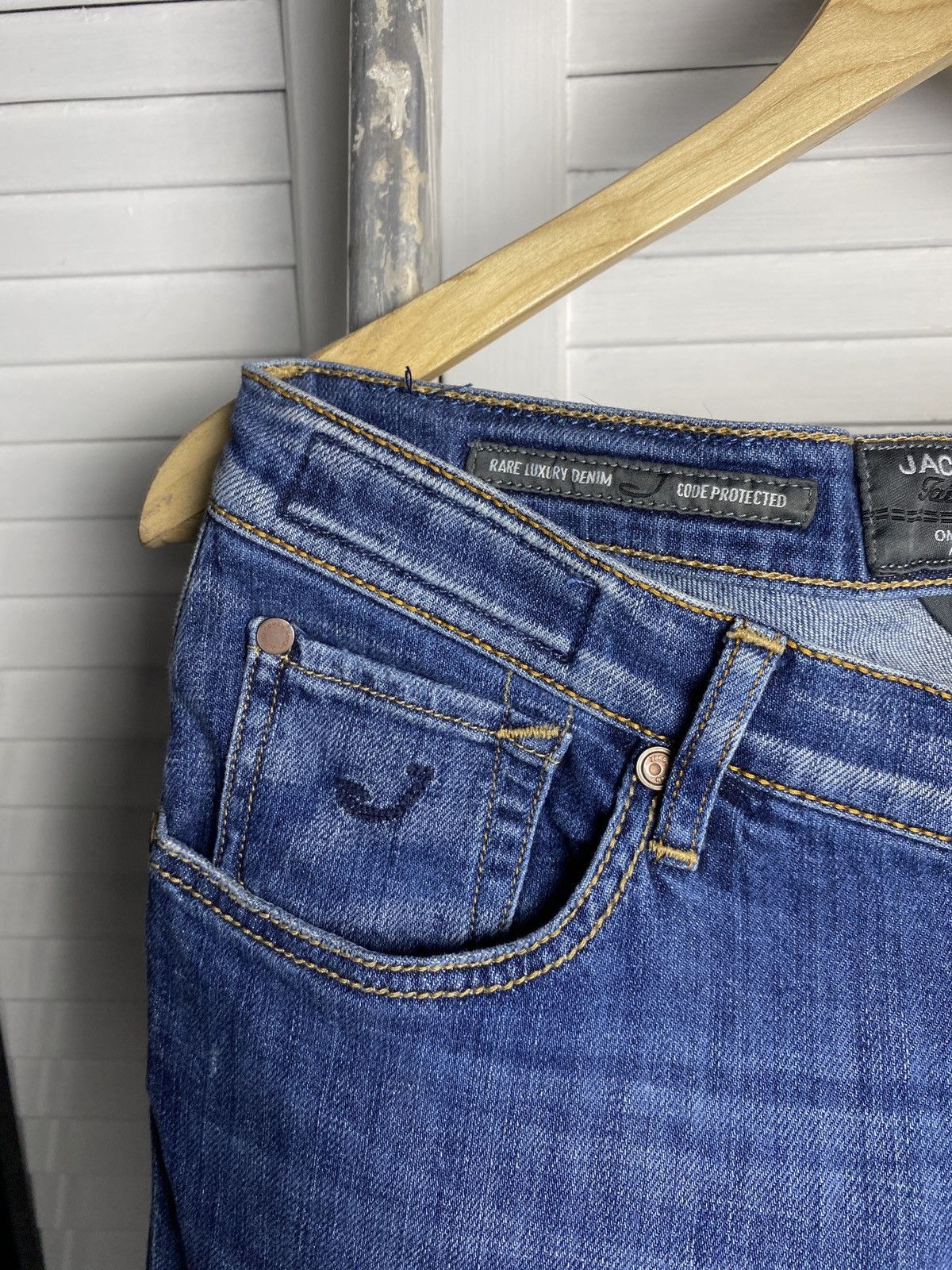 Jacob Cohen × Japanese Brand Jacob Cohen Blue Cotton Straight Leg Mid Rise Denim Jeans Size 27" / US 4 / IT 40 - 8 Thumbnail