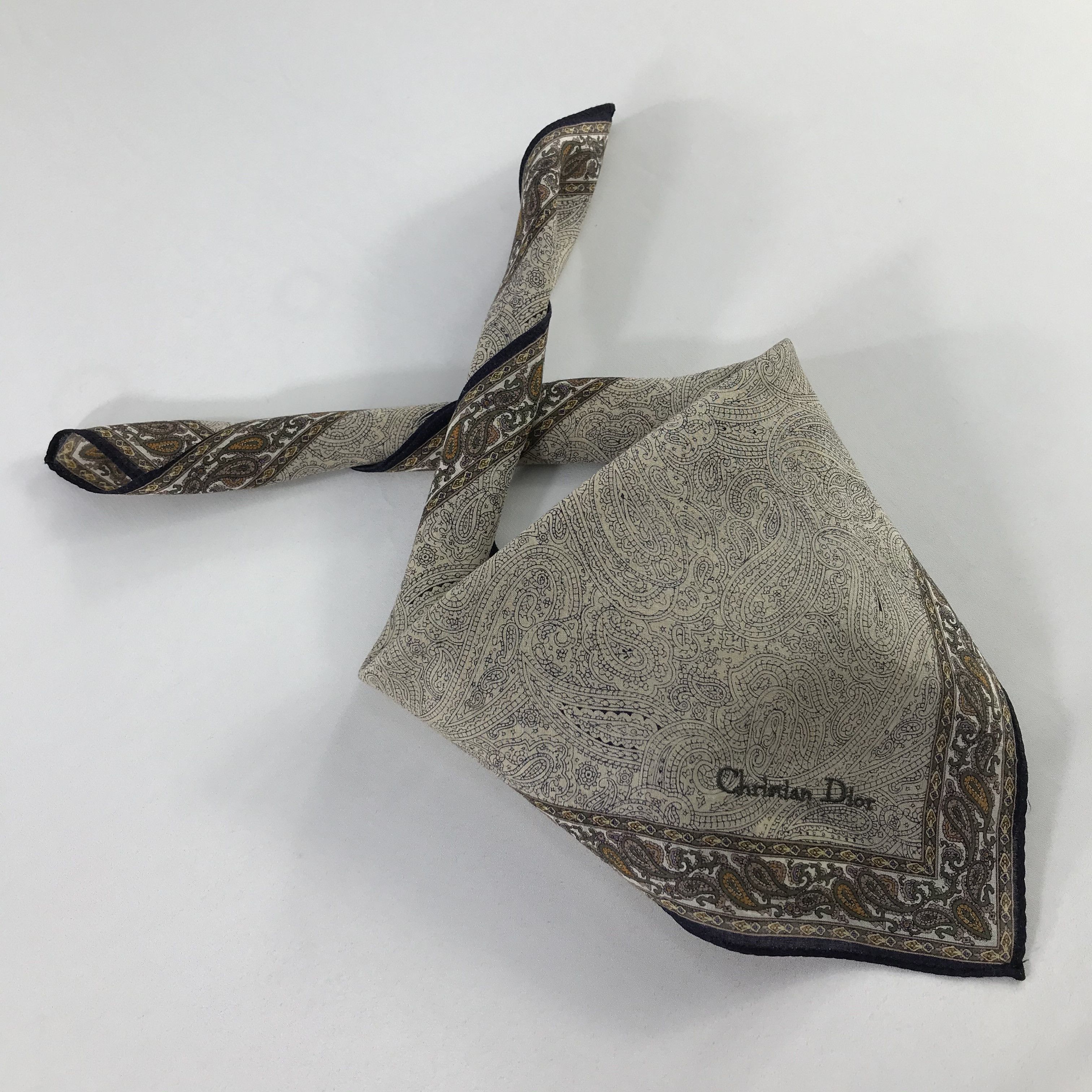 Christian Dior Monsieur × Vintage Christian Dior Bandana / Handkerchief / Neckerchief - S812 Size ONE SIZE - 4 Thumbnail
