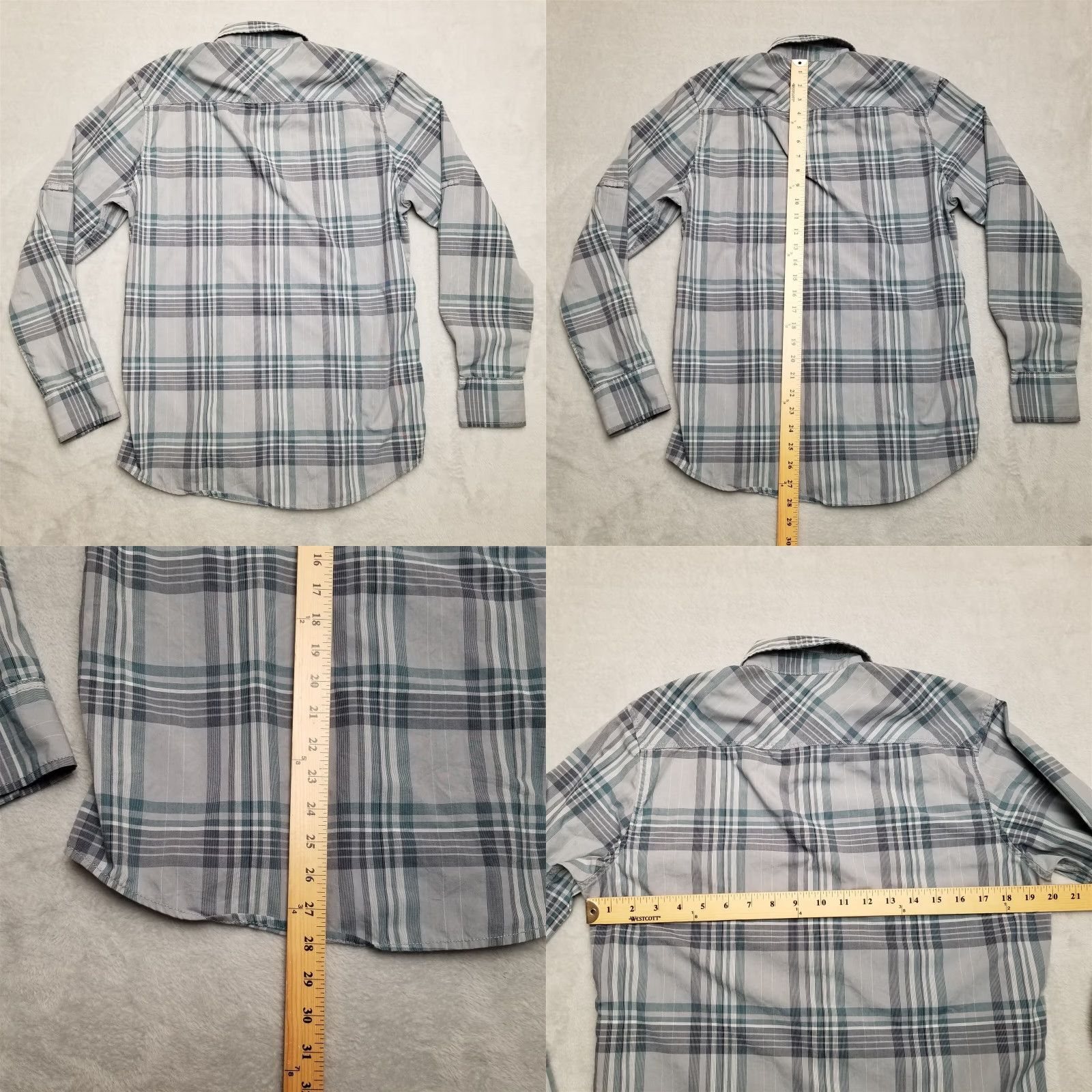 Vintage VINTAGE INC International Concepts Shirt Mens S Teal Plaid Pearl Snap Western Casual Size US S / EU 44-46 / 1 - 8 Thumbnail