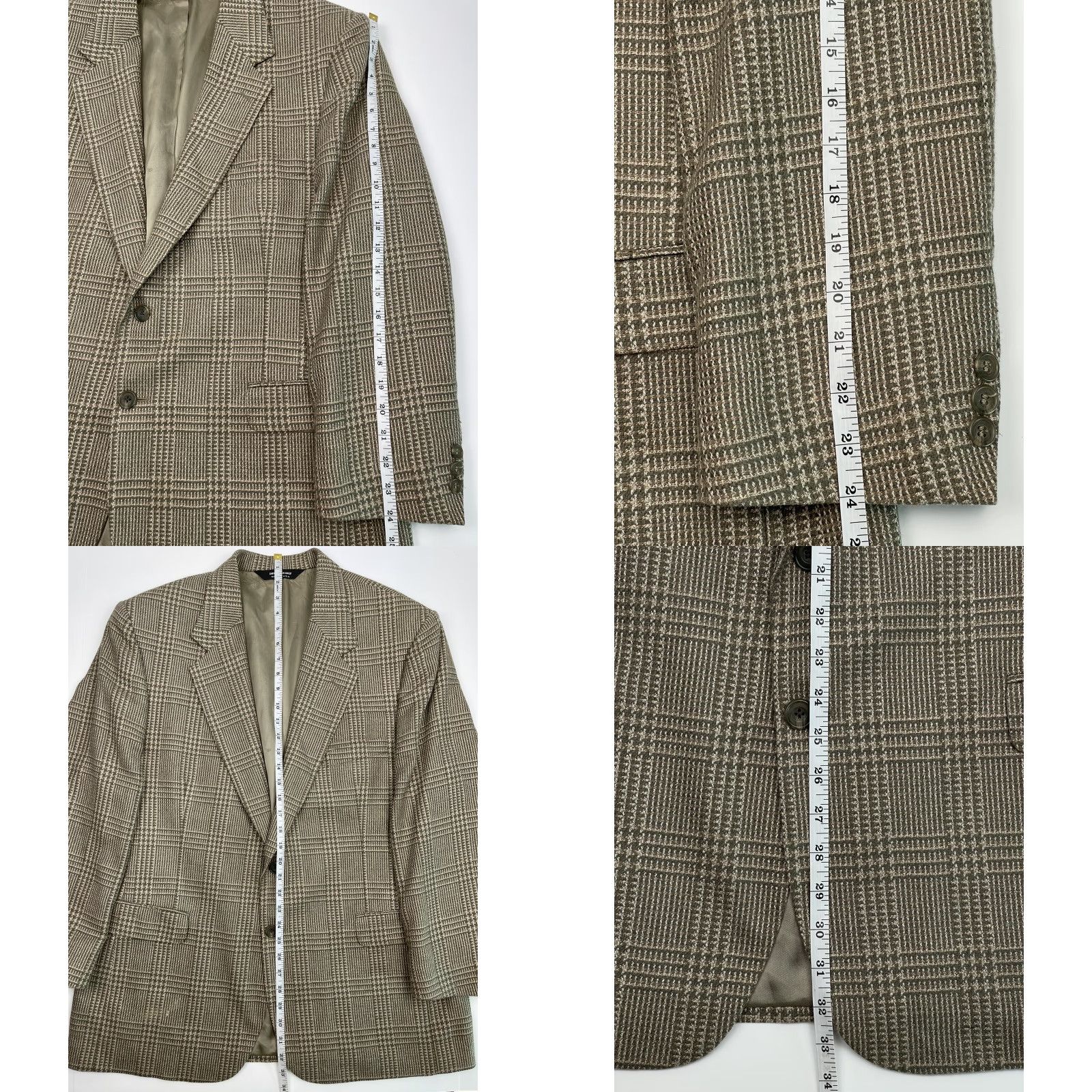 Orvis VINTAGE Orvis Blazer Jacket Single-Breasted Wool Silk Blend 44 R Browns Check Notch Lapel Men's Jacket 90s USA Made Size 44R - 8 Thumbnail
