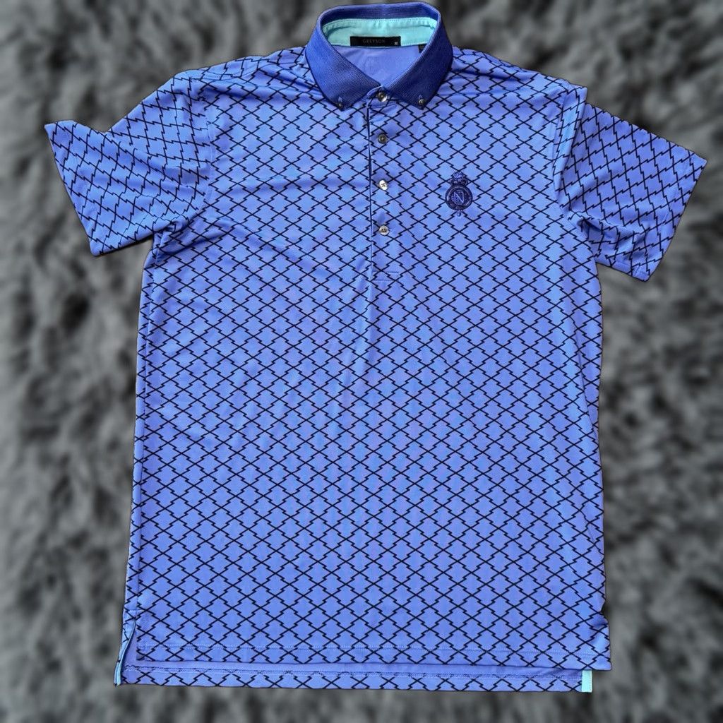 Vintage Greyson Polo Shirt Size Medium Blue Golf Logo Stretch Collar Short Sleeve Men's Polo Nevillewood Outdoor Golf Regular 90s? Size US M / EU 48-50 / 2 - 1 Thumbnail