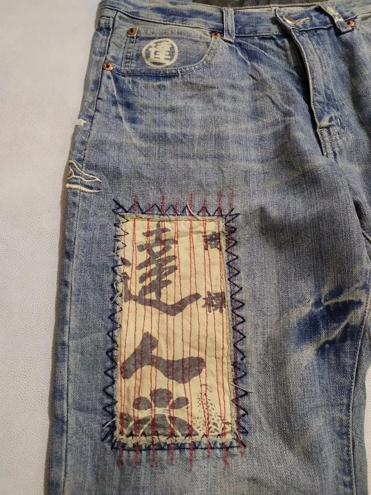 Japanese Brand Big Train Japan Patchwork Denim Size US 31 - 2 Thumbnail