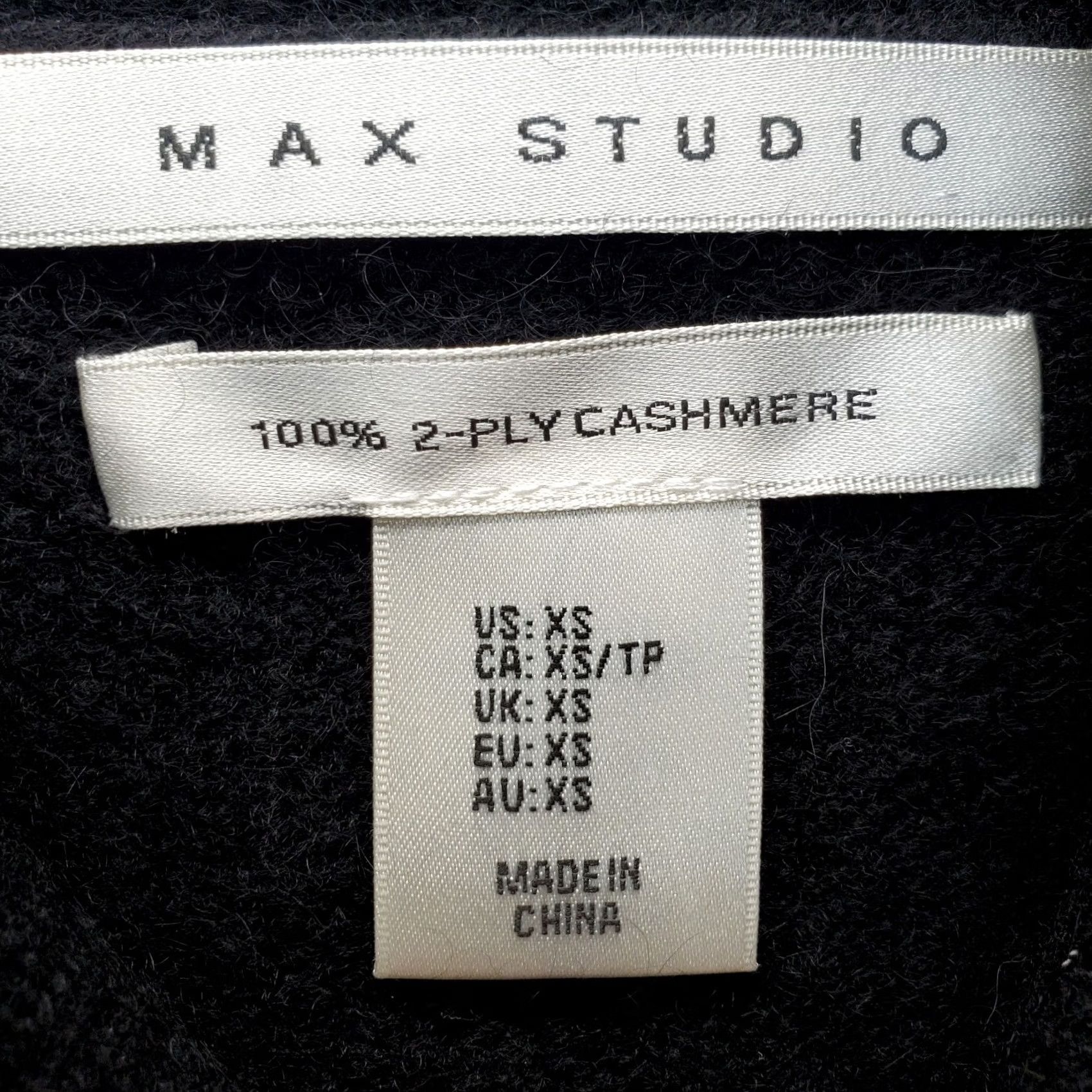 Vintage Max Studio Sweater Women XS Black 2 Ply Cashmere Pocket Long Sleeve Turtle Neck Size XS / US 0-2 / IT 36-38 - 8 Thumbnail