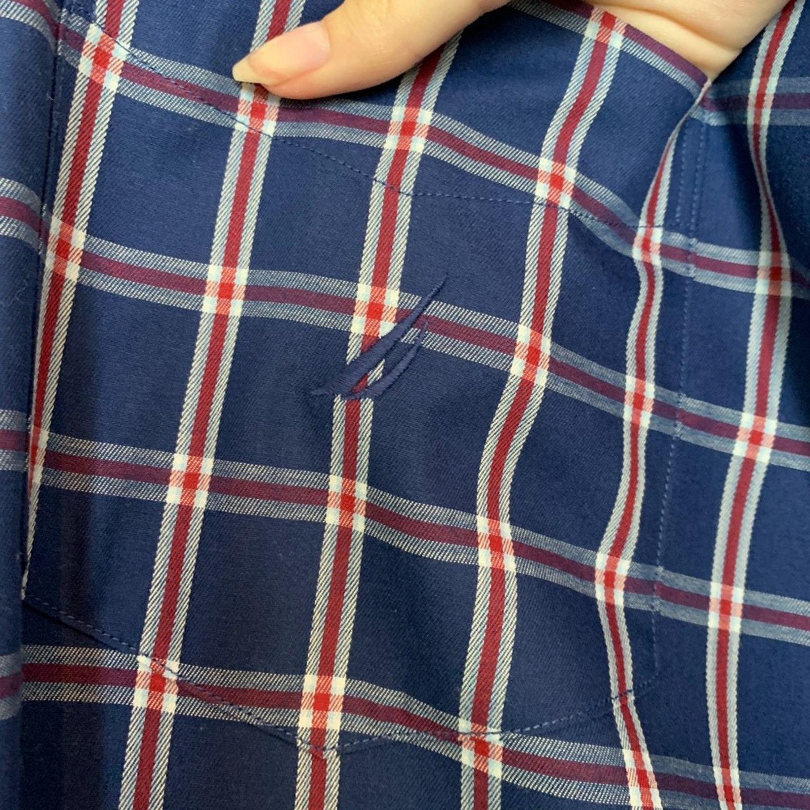 Nautica Nautica Navy White & Red Plaid Button Down Men’s Size Large Size US L / EU 52-54 / 3 - 8 Thumbnail