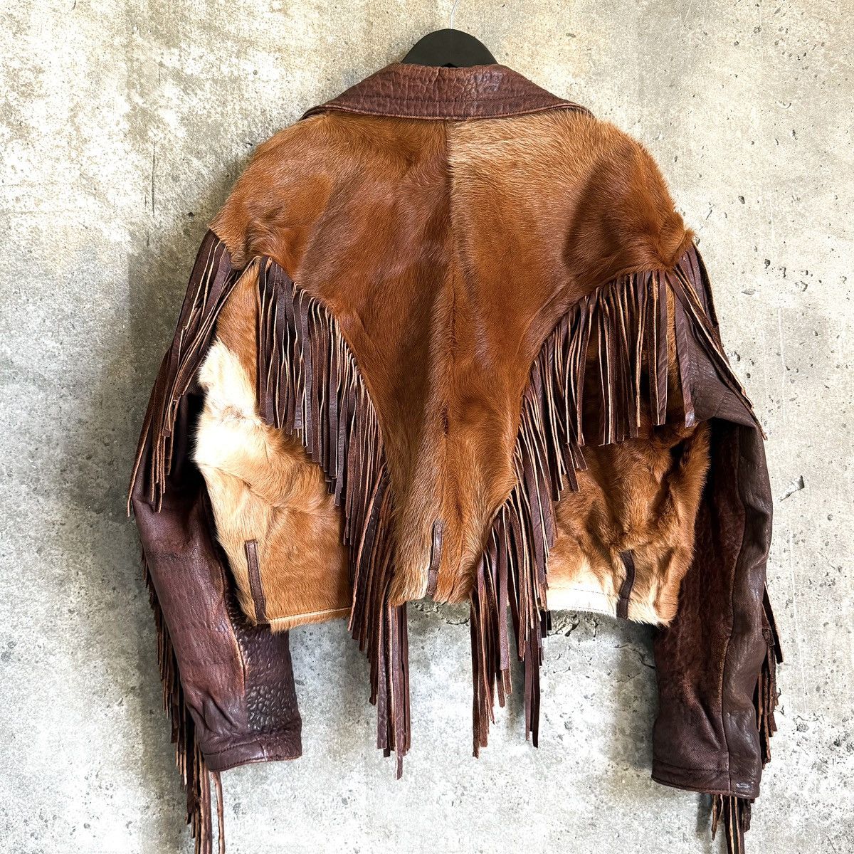 Vintage 1/1 VINTAGE Leather Pony Hair Western Fringe Rider Jacket Size US M / EU 48-50 / 2 - 1 Thumbnail