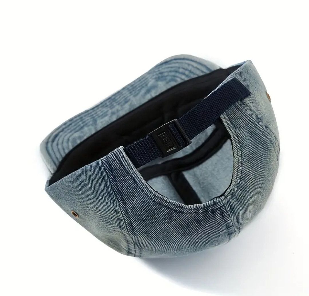 Other Hippie Y2K Retro Adjustable Distressed Denim Cap Hat Size ONE SIZE - 6 Thumbnail