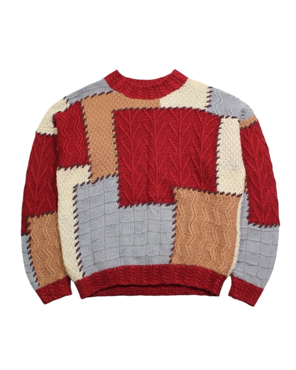 Japanese Brand 2000S NAIGAI PATCHWORK KNITWEAR Size US M / EU 48-50 / 2 - 1 Thumbnail
