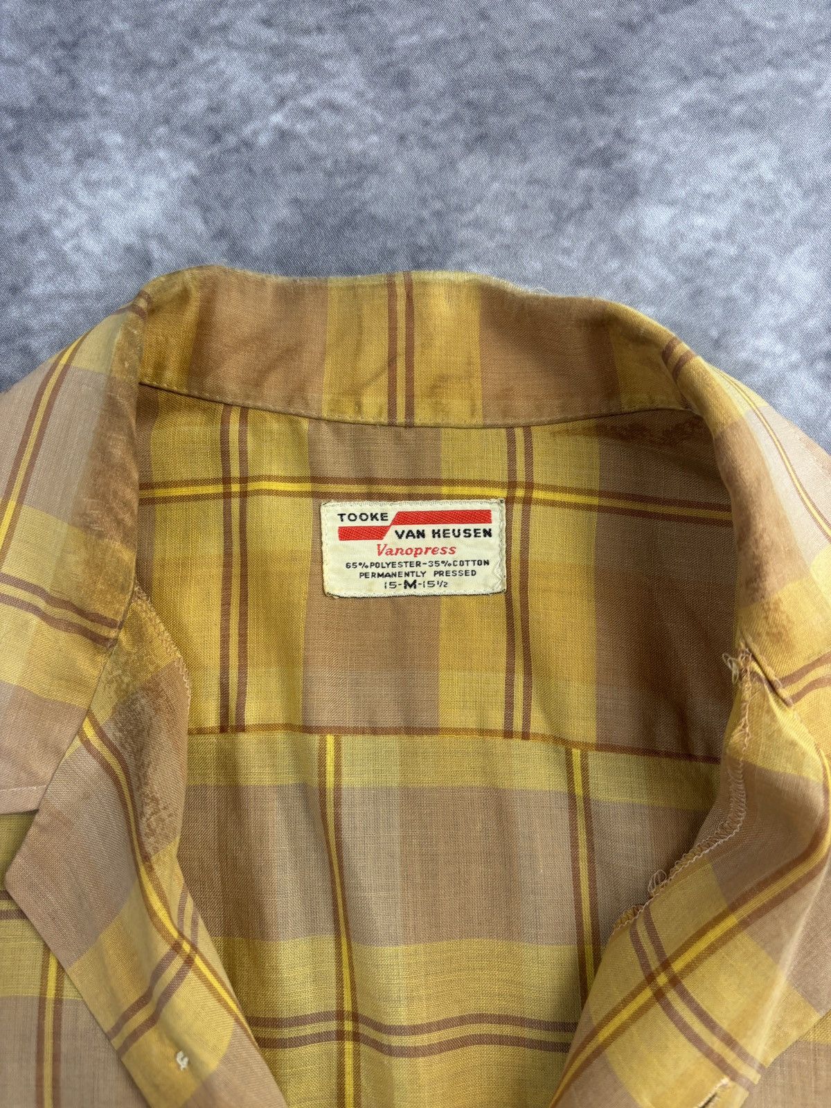 Van Heusen 1950s Van Heusen True Vintage Loop Collar Plaid Shortsleeve Size US S / EU 44-46 / 1 - 5 Thumbnail