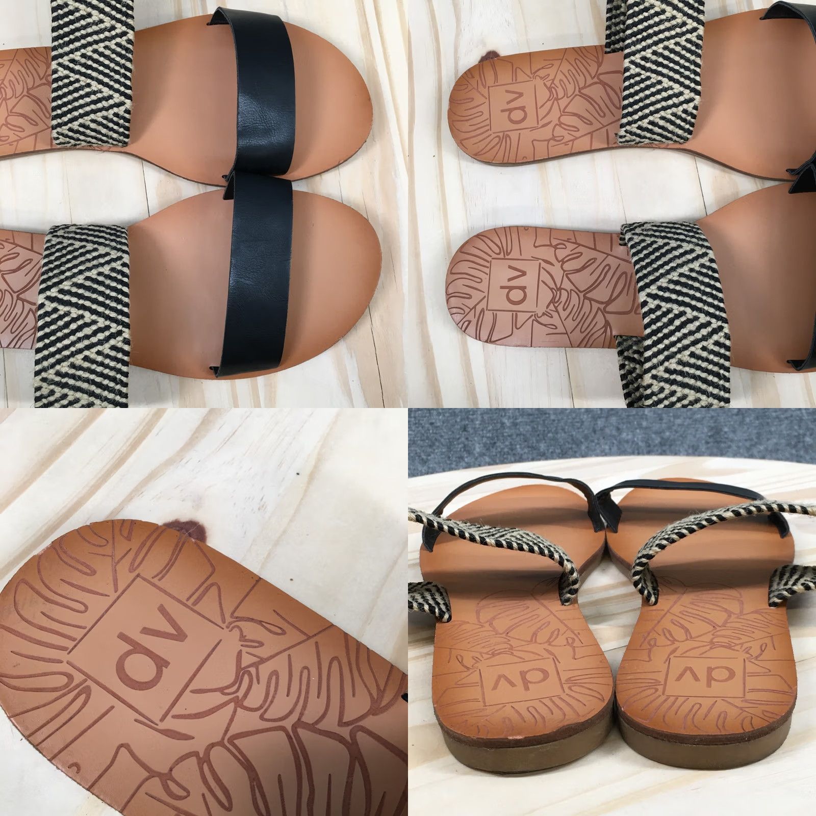 Dolce Vita DV by Dolce Vita Sandals Womens Slide Black Leather Two Strap Slip On Casual 11 Straps Leather DVSL etc Size US 11 / IT 41 - 8 Thumbnail