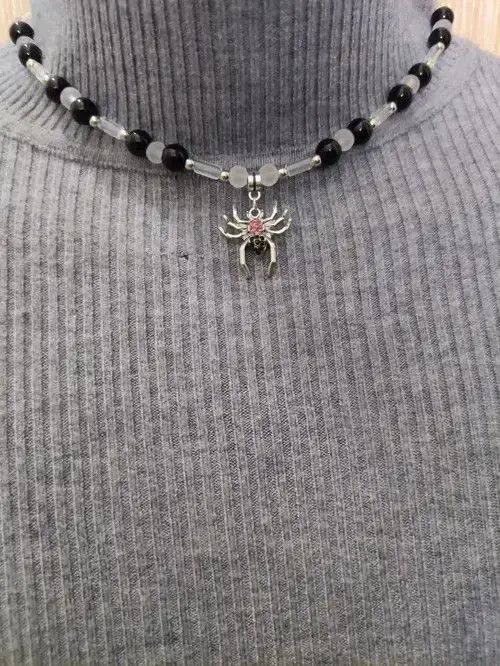Jewelry Spider Vintage Necklace Chain Pendent in Silver, Men's
