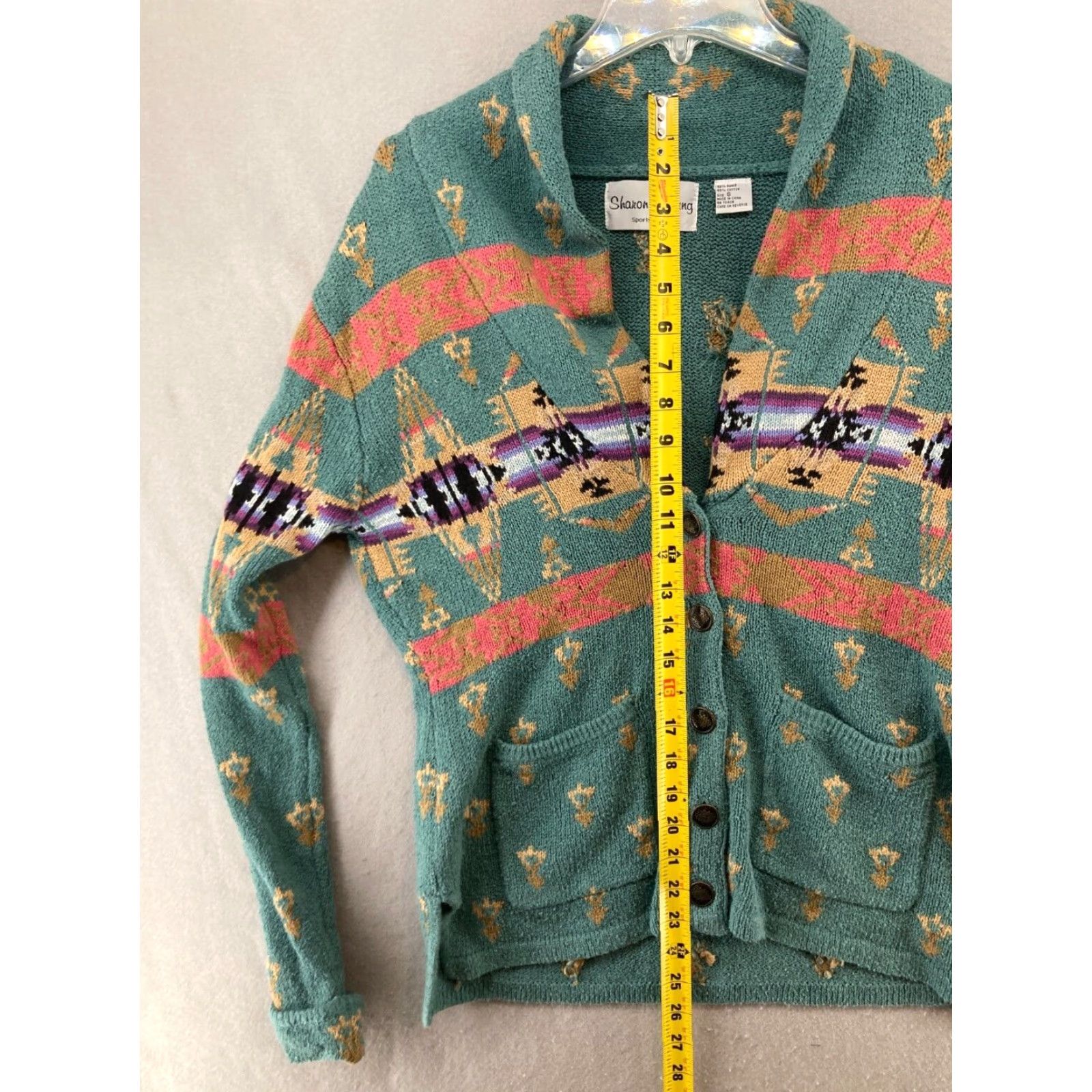 Vintage VINTAGE Sharon Young Sweater Cardigan Womens Small Southwestern Geometric Knit V-Neck Western Cowgirl All Seasons Mens/Womens? Size S / US 4 / IT 40 - 3 Thumbnail