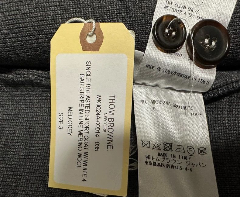 Thom Browne Thom Browne Medium grey four-barrel wool knit jacket Size US M / EU 48-50 / 2 - 2 Thumbnail