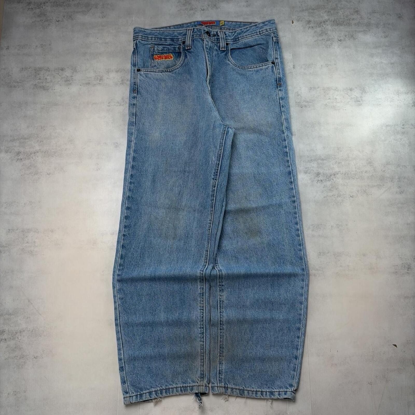 Empyre Y2K Blue Empyre Grunge Baggy Skater Distressed Denim Jeans Size US 30 / EU 46 - 4 Thumbnail