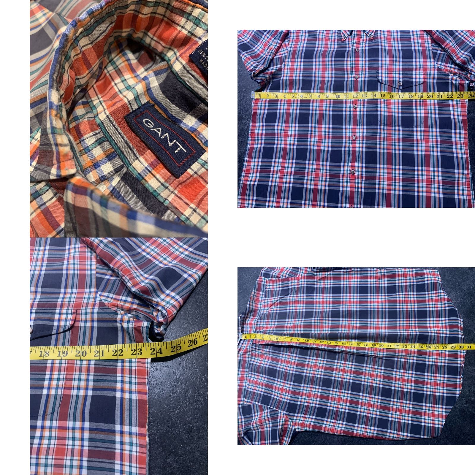 Gant GANT Men's Long Sleeve Plaid Button-Down Shirt, Casual Business Wedding Workwear, Blue, Large Size US L / EU 52-54 / 3 - 8 Thumbnail