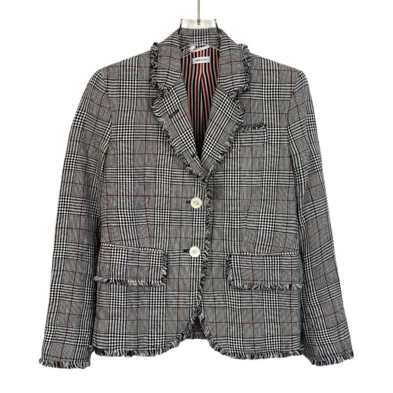 Thom Browne Thom Browne Gray Plaid Wool Blazer Jacket - dmc Size US S / EU 44-46 / 1 - 1 Thumbnail