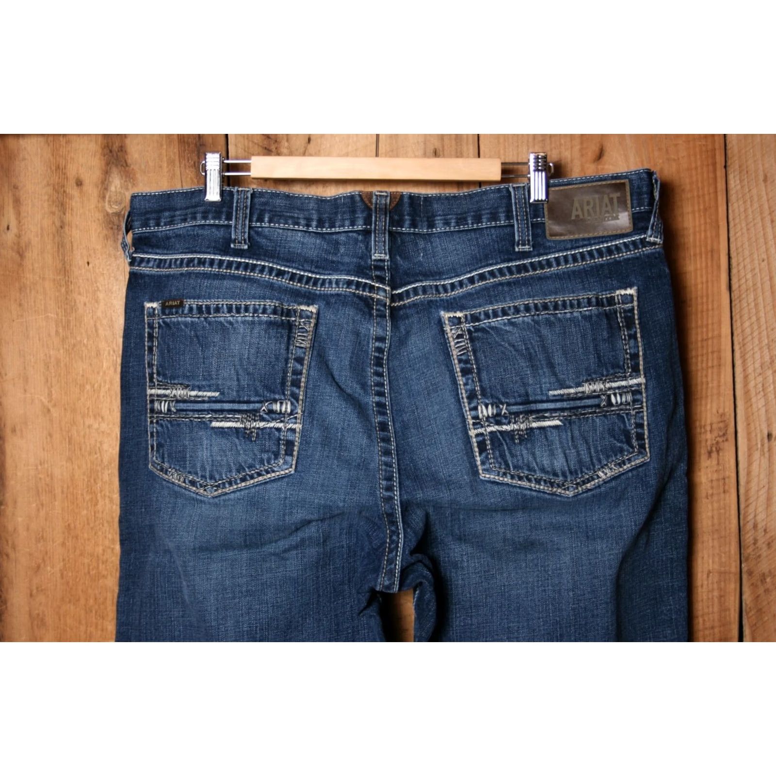 Ariat ARIAT M4 Low Rise Boot Fit Stretch Denim Blue Jeans 42x30 Mens Jeans Bootcut Regular Blue 90s? Size US 42 / EU 58 - 4 Thumbnail