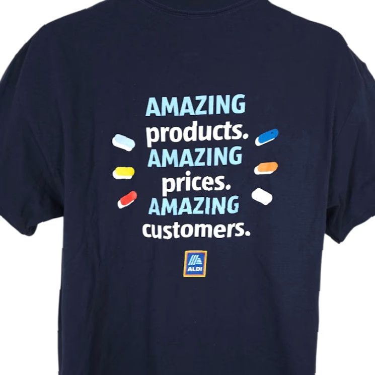 Gildan Aldi T Shirt Mens Size Large Blue Amazing Shopping Grocery Store Size US L / EU 52-54 / 3 - 2 Thumbnail
