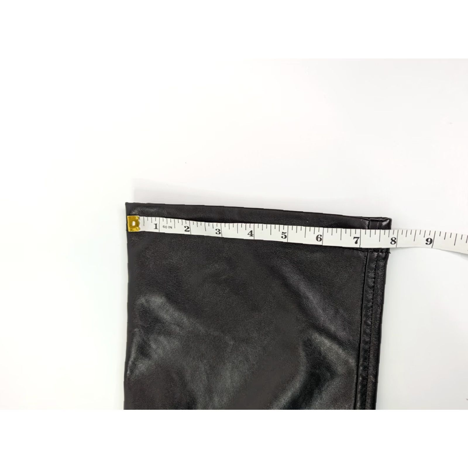 Joie JOIE Black Pants Leather Style Elastic Waist Faux Leather Smocked Waist Regular Womens Medium Casual Straight Front Full Length Size 32" / US 10 / IT 46 - 7 Thumbnail