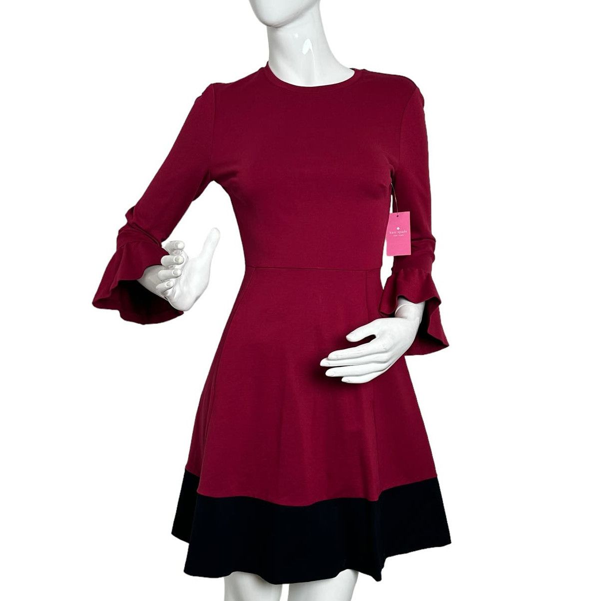 image of Kate Spade Colorblock Bell Sleeve Ponte Dress Xs, Women's