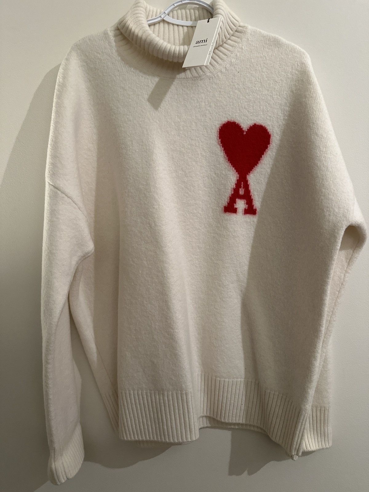 AMI AMI Paris Off-White Turtleneck Sweater Size US L / EU 52-54 / 3 - 6 Thumbnail