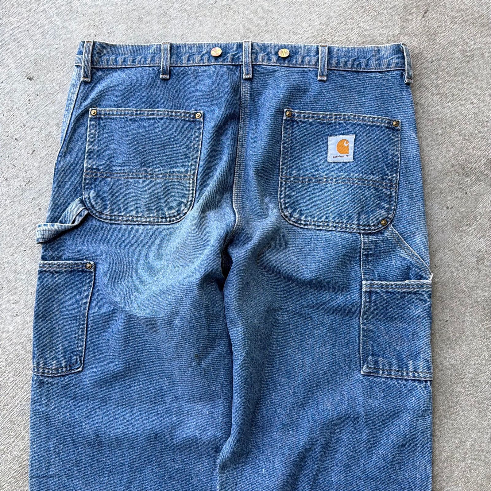 Carhartt × Vintage Carhartt denim blue jeans double knee work carpenter pants Size US 39 - 6 Thumbnail