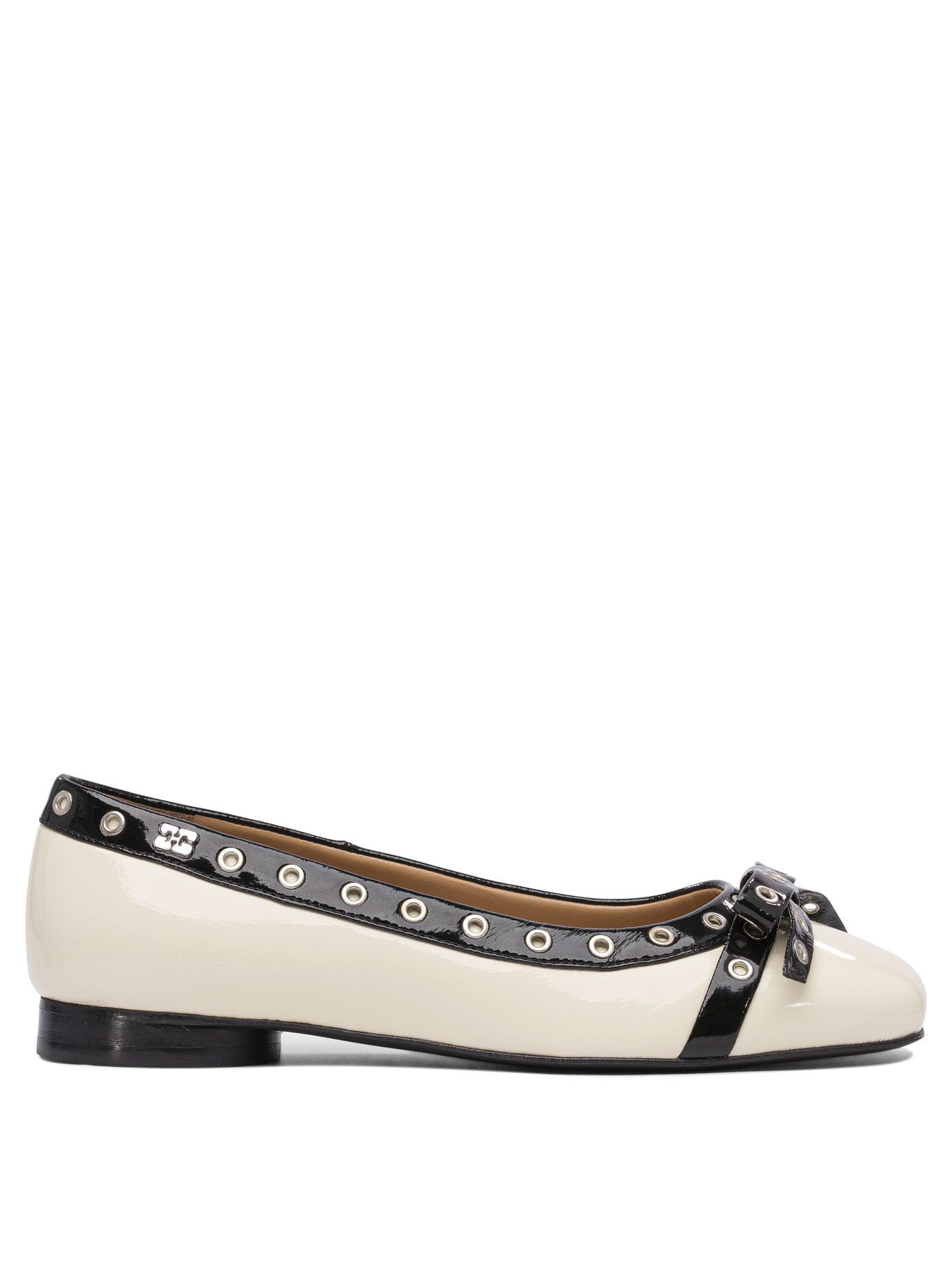 Ganni Eyelet Bow Ballet Flats Size US 6 / IT 36 - 1 Thumbnail