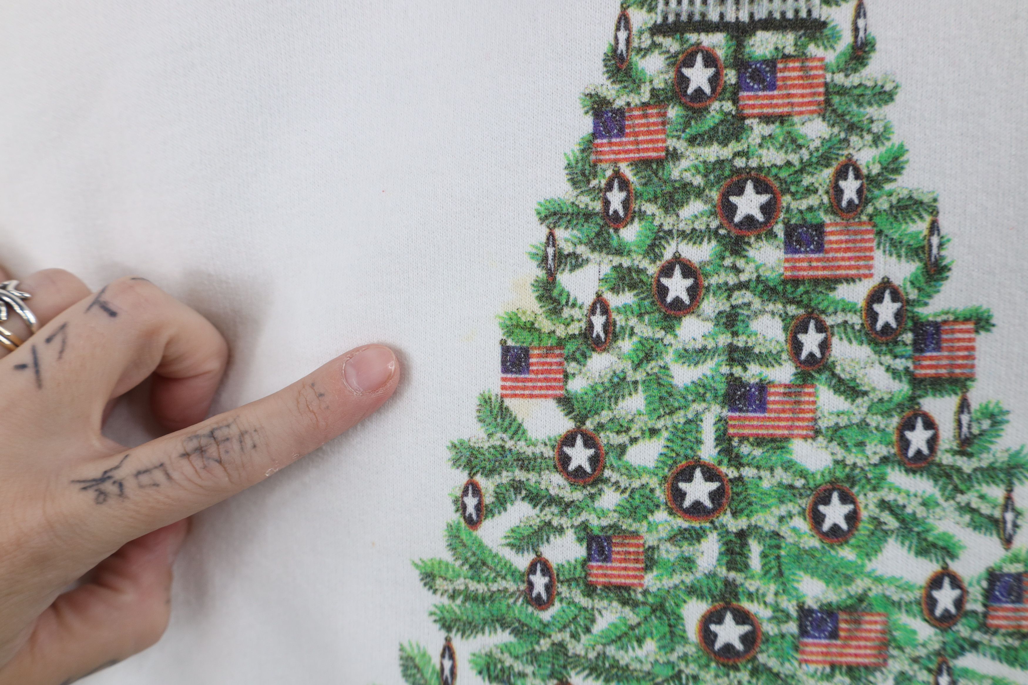Vintage Vintage Y2K 2001 Peace On Earth Christmas Tree Sweatshirt Size M / US 6-8 / IT 42-44 - 5 Thumbnail