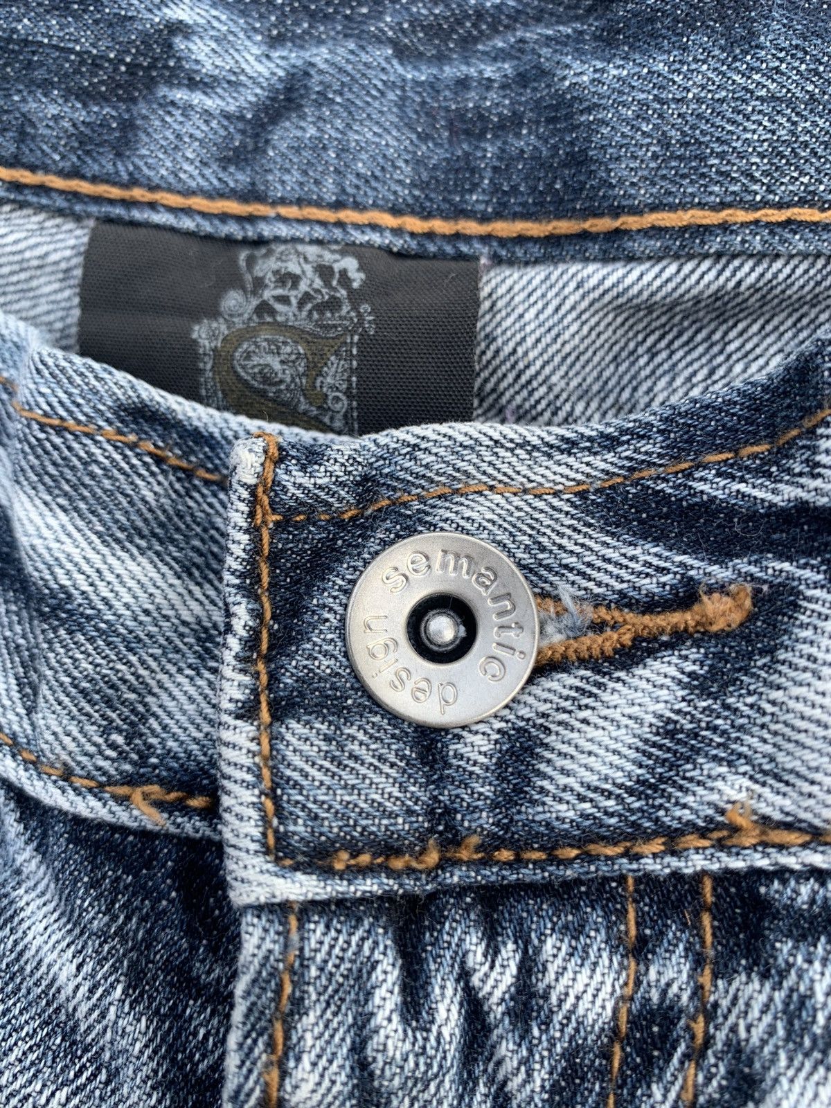 semanticdesign FLARE SEMANTIC DESIGN CARGO PUNK BONDAGE DISTRESSED DENIM Size US 29 - 13 Thumbnail