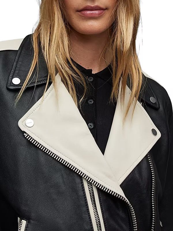 Allsaints All Saints Dren Biker Leather Jacket Women Size S / US 4 / IT 40 - 3 Thumbnail