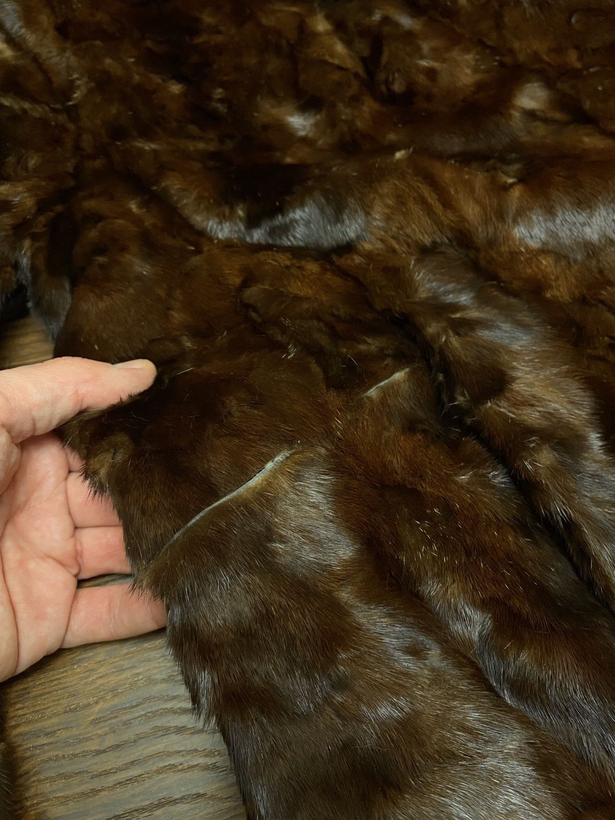 Handmade Brown Real Mink Fur Coat Jacket Size Large Size L / US 10 / IT 46 - 20 Thumbnail