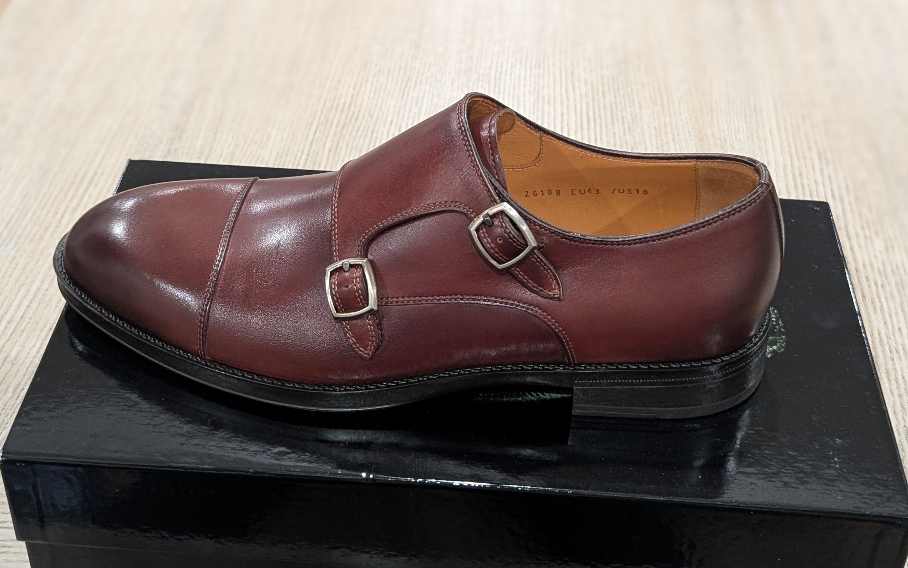 Magnanni Magnanni "Franklyn" Leather Double Monk Strap Shoes US 12 Size US 12 / EU 45 - 5 Thumbnail