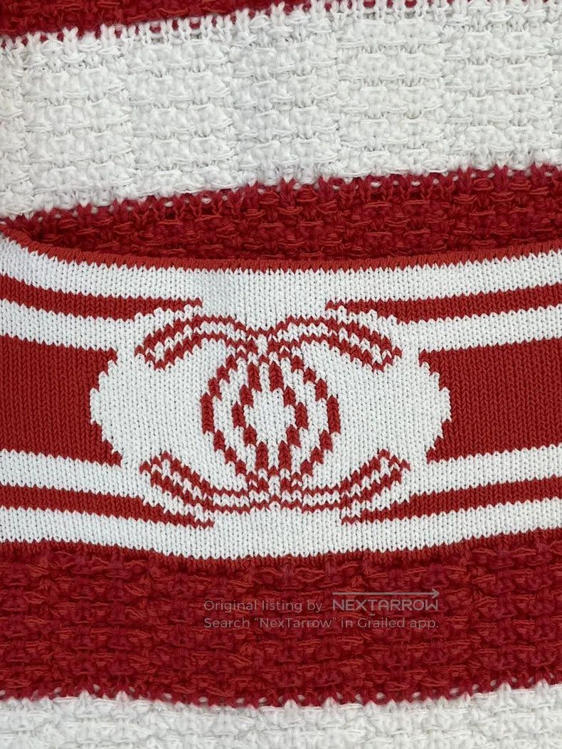 Chanel Chanel 19P Red Double C Striped Knitted Short Sleeve Size M / US 6-8 / IT 42-44 - 3 Thumbnail