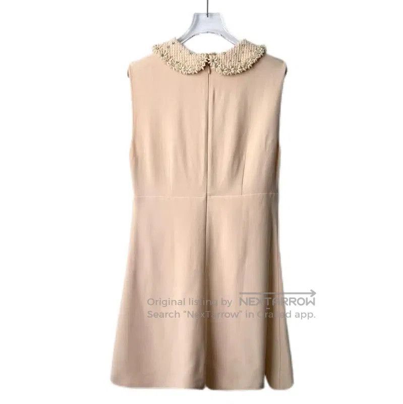 Miu Miu Miu Miu Khaki Cotton Blend Dress for Women . Size L / US 10 / IT 46 - 2 Thumbnail