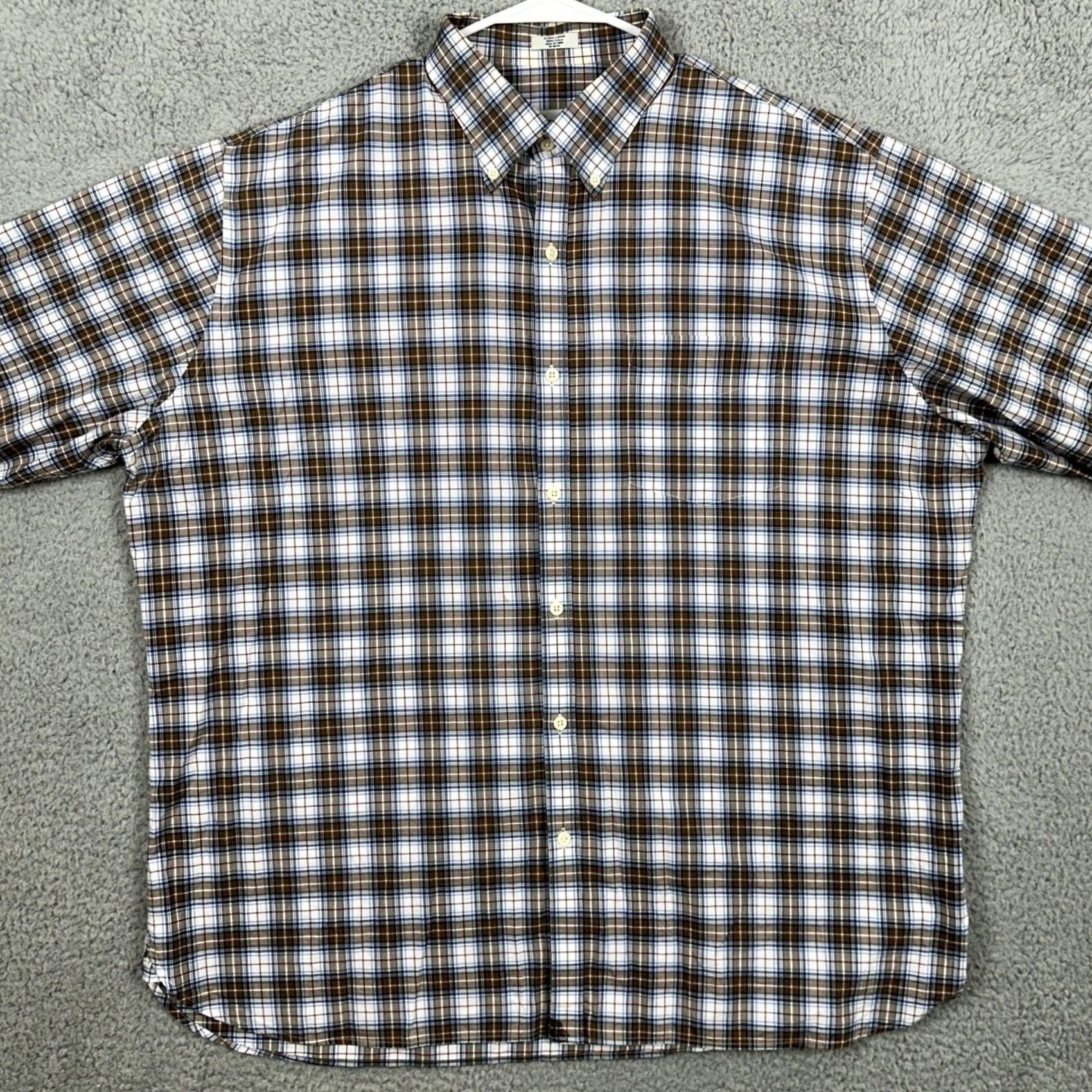 Peter Millar Peter Millar Shirt Button Down Men XL Blue Brown Plaid Long Sleeve Pocket Casual Size US XL / EU 56 / 4 - 3 Thumbnail