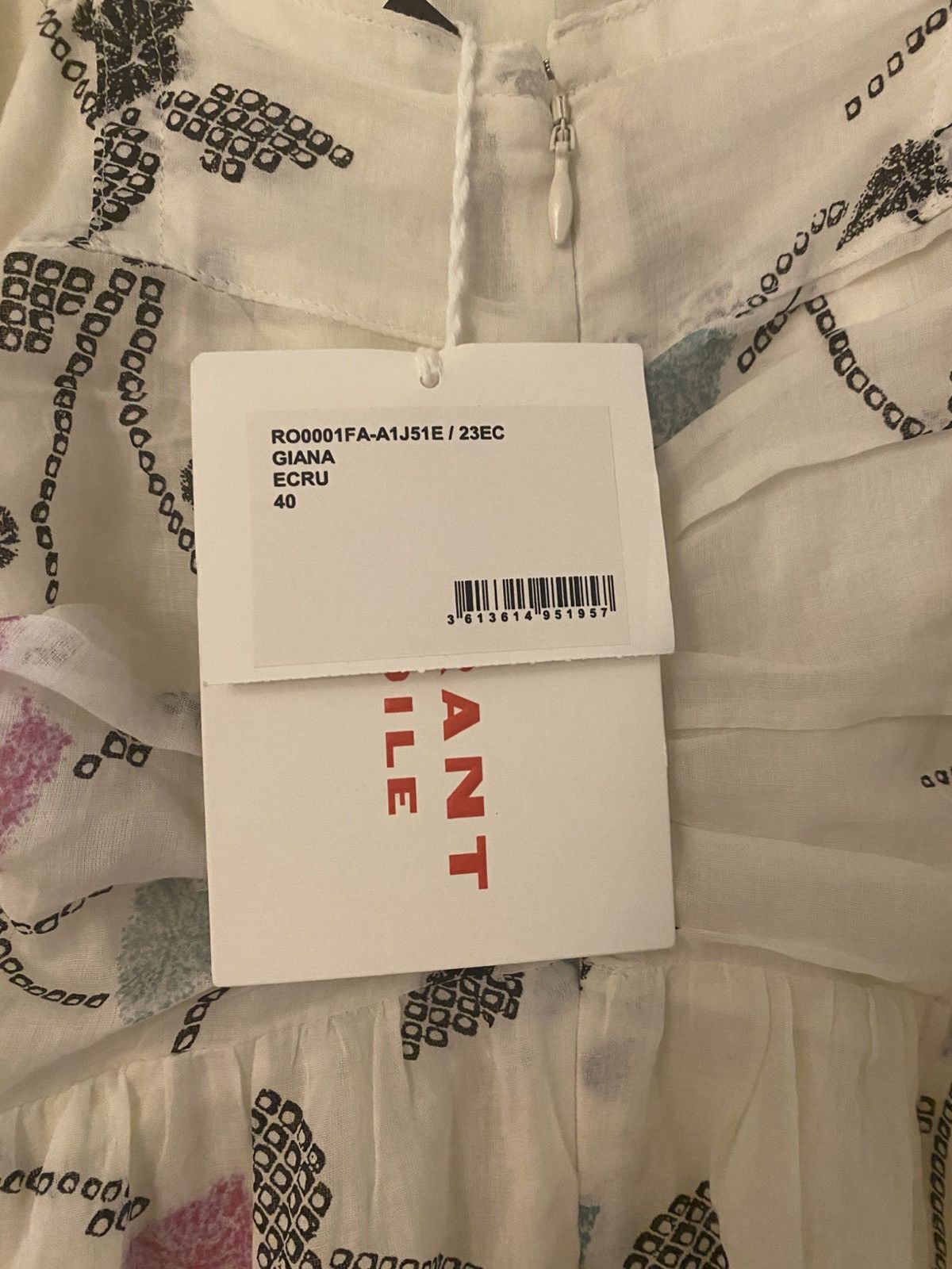 Isabel Marant Etoile Ivory Floral Spaghetti Strap Maxi Dress Size M / US 6-8 / IT 42-44 - 3 Thumbnail