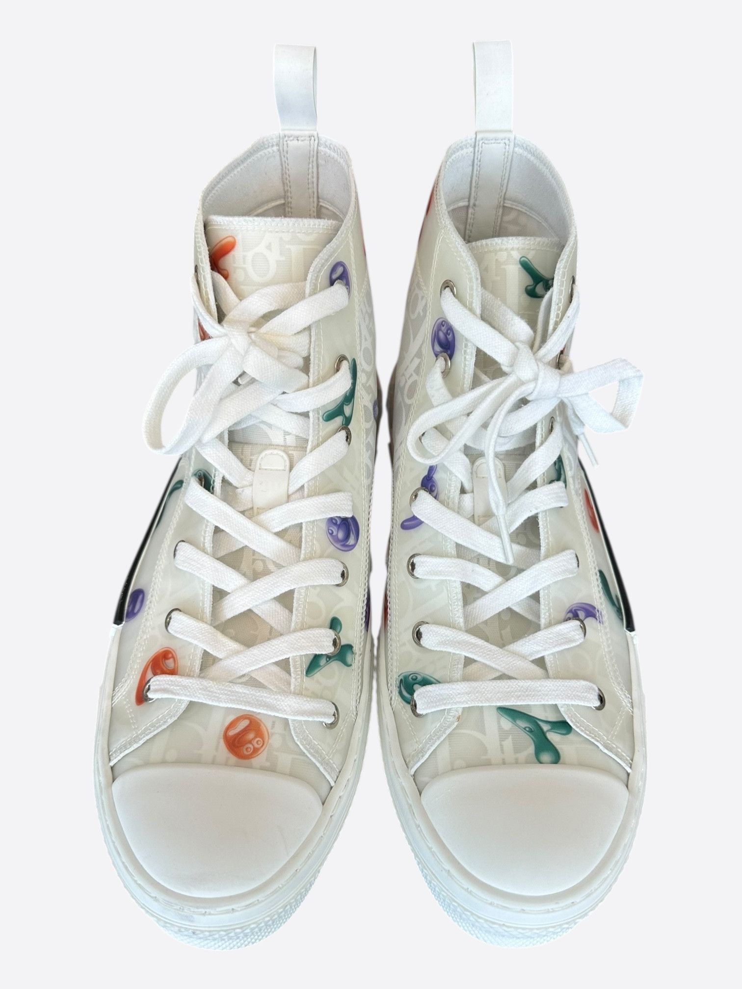 Dior Kenny Scharf White & Multicolor Oblique Faces B23 Sneakers Size US 10 / EU 43 - 2 Thumbnail