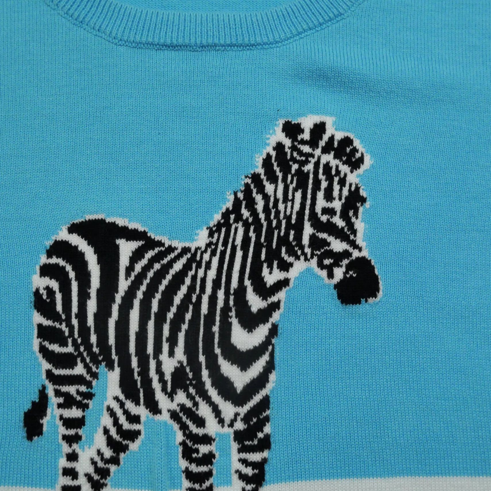 Talbots VINTAGE Talbots Sweater Womens Medium Blue White Striped Zebra Short Sleeve Cotton Rayon Crew Neck Pullover Knit Classic Casual Winter Mens? Wait. Size M / US 6-8 / IT 42-44 - 2 Thumbnail