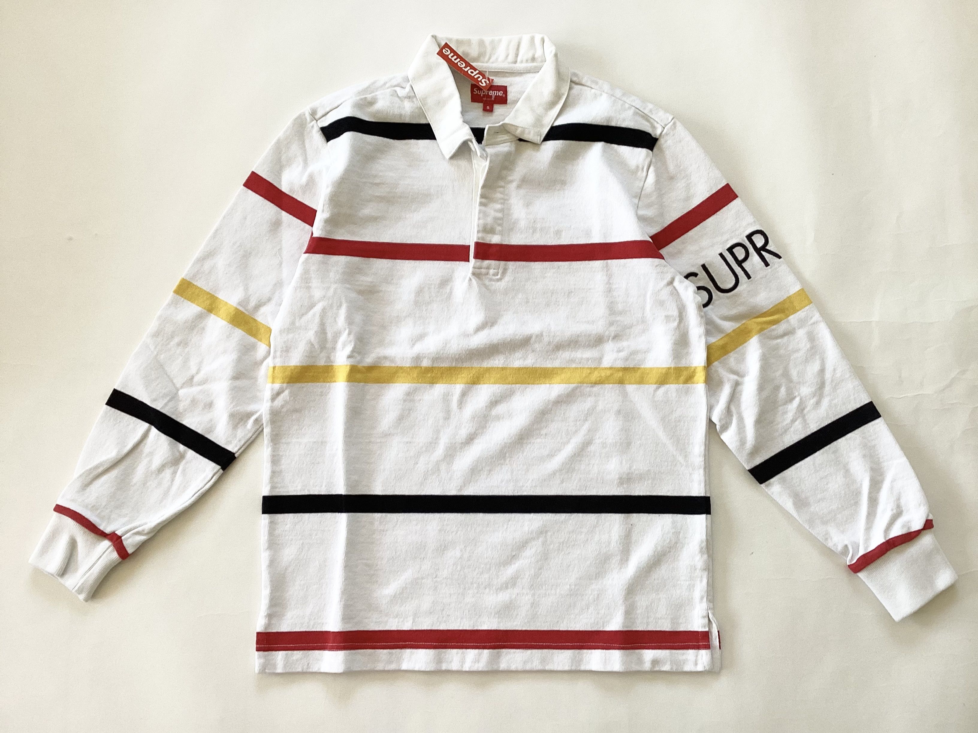 Nike × Supreme Supreme Nike Stripe Rugby Long Sleeve Shirt Black