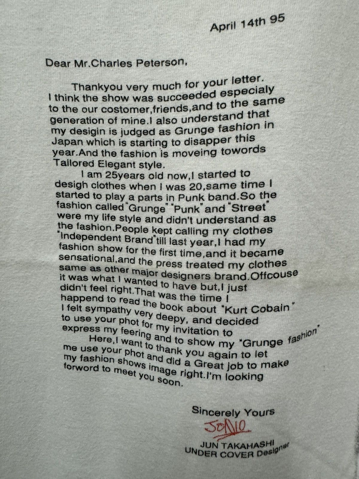 Undercover UNDERCOVER JUN TAKAHASHI CHARLES PETERSON WHITE T-SHIRT Size US L / EU 52-54 / 3 - 3 Thumbnail