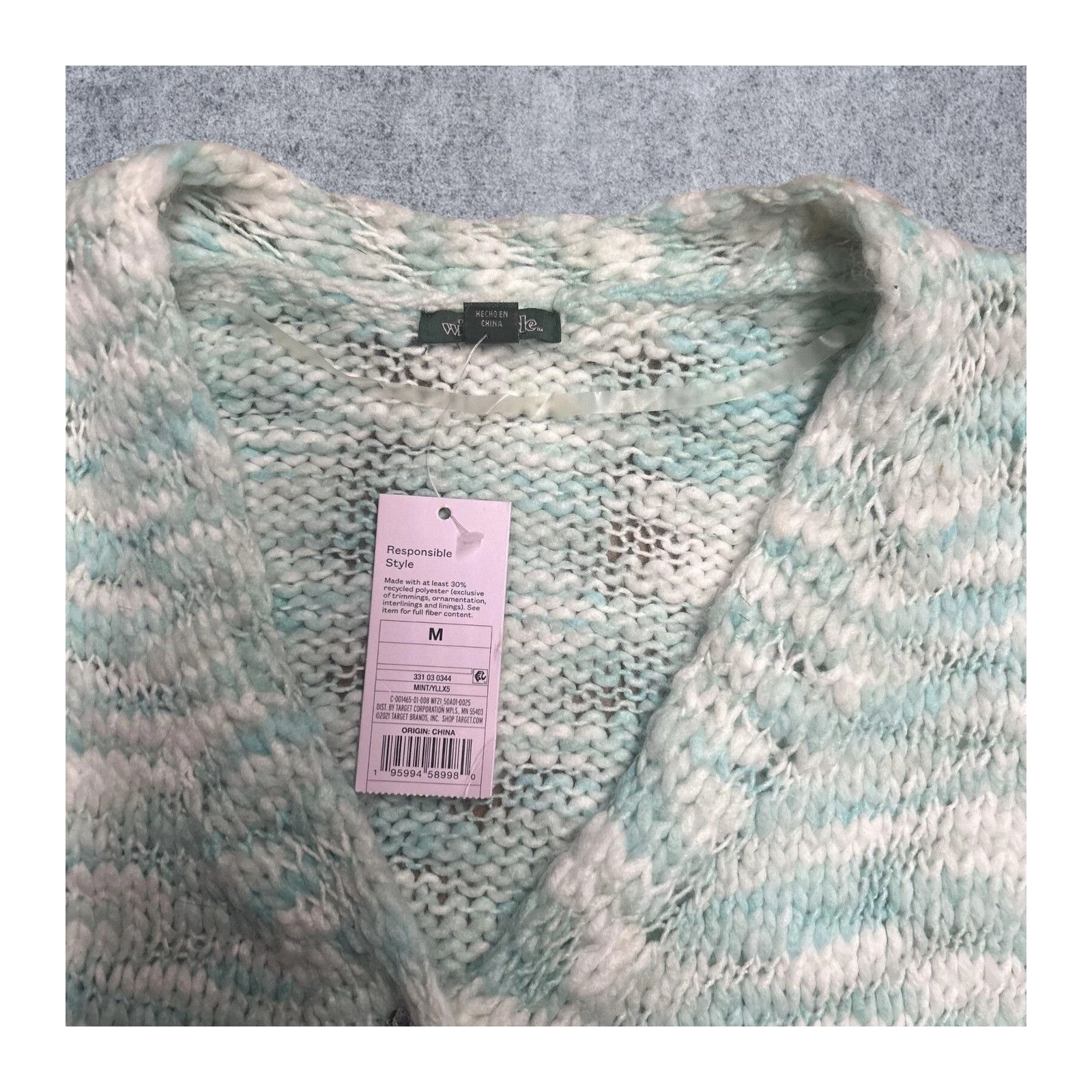 Wild Things WILD FABLE Size Medium Aqua/White Rhinestone Target Sweater Size US M / EU 48-50 / 2 - 2 Thumbnail