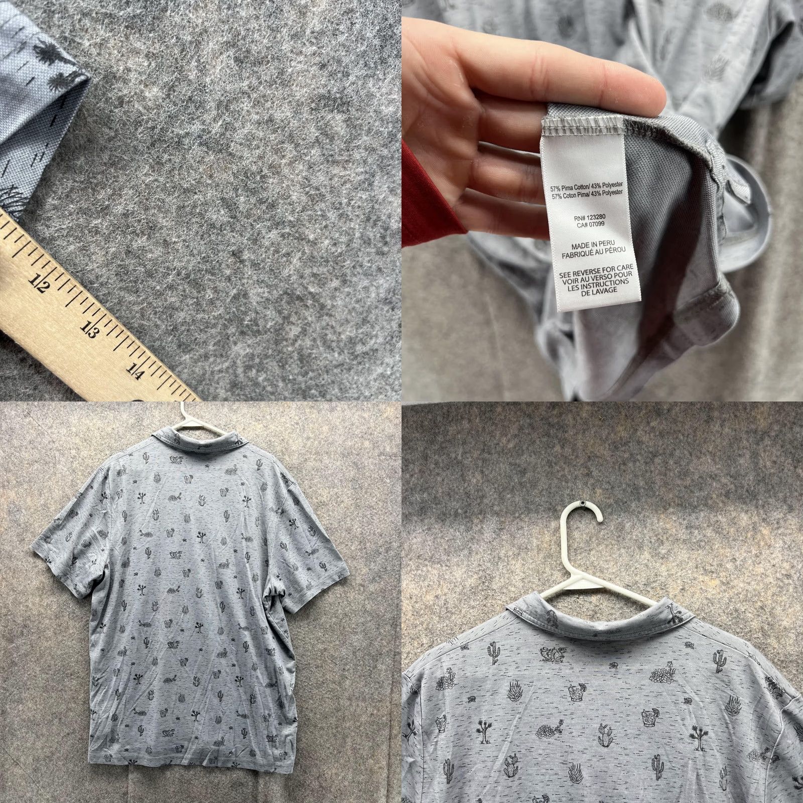 TravisMathew VINTAGE: No Travis Mathew Polo Shirt Gray Men 2XL Short Sleeve Collared All over Cactus Casual Golf Polo Shirt Size US XXL / EU 58 / 5 - 8 Thumbnail