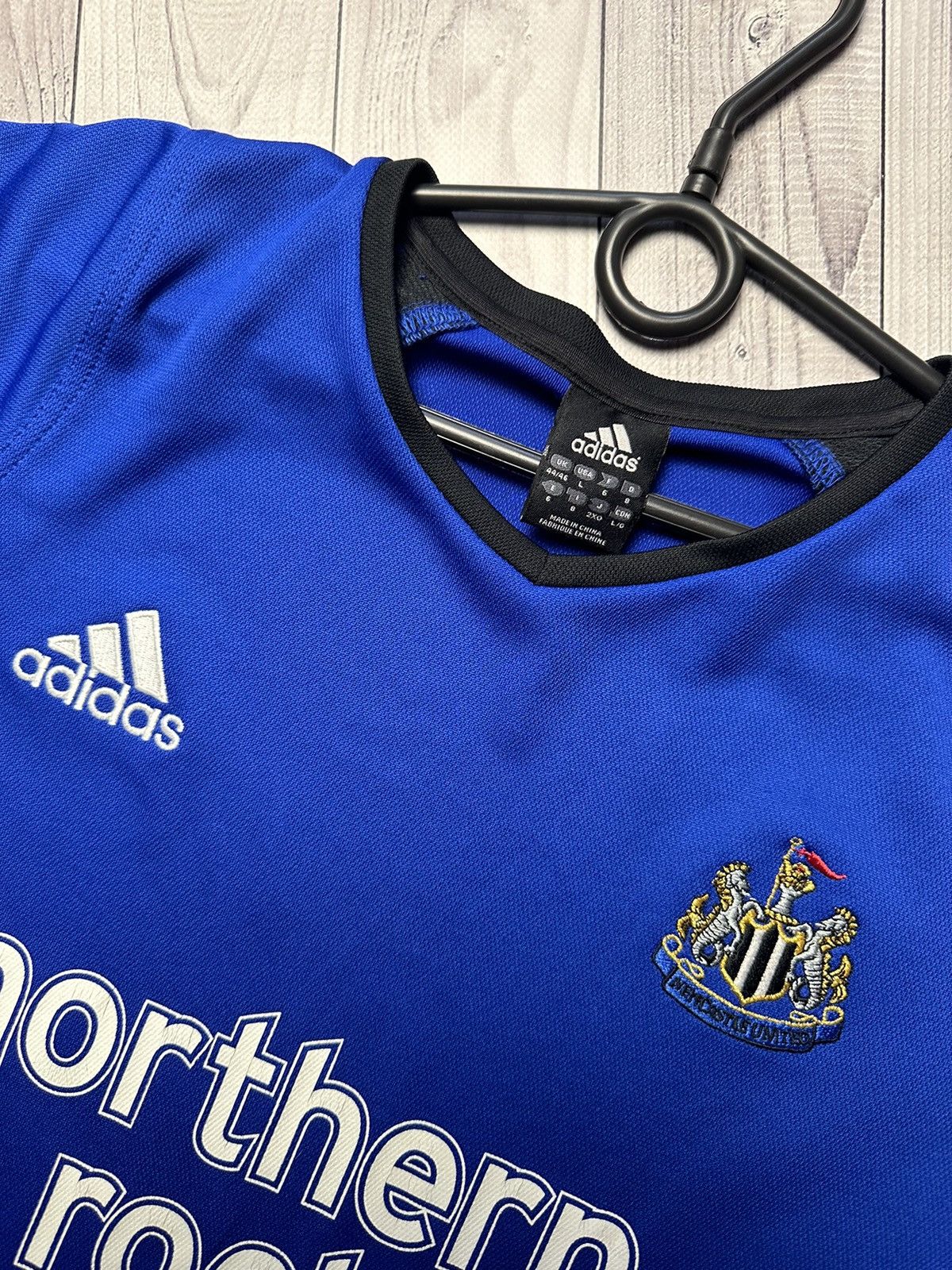 Adidas × Vintage Vintage New Castle United adidas soccer jersey L blue rare Size US L / EU 52-54 / 3 - 4 Thumbnail