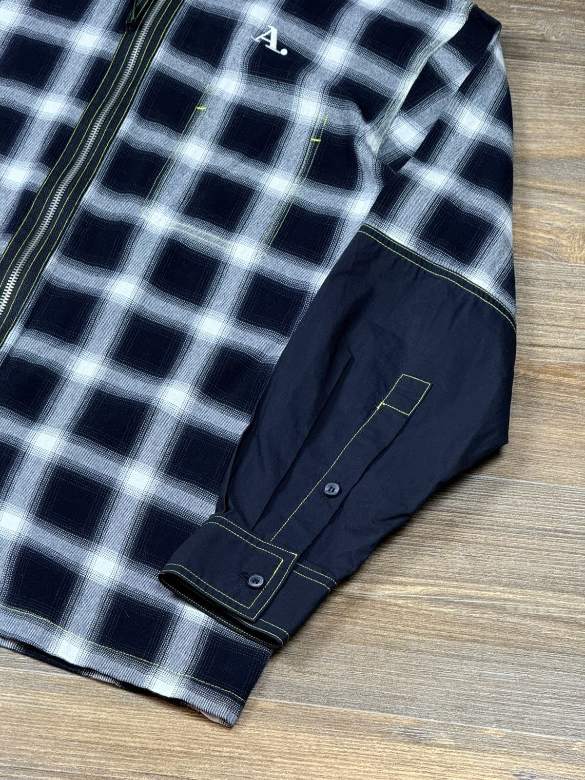 Japanese Brand × Vintage Attempt Checked Zip Hooded Shirt Jacket Size US M / EU 48-50 / 2 - 5 Thumbnail