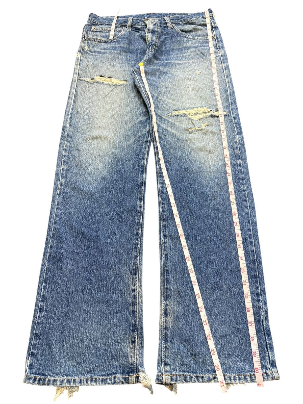 Edwin Vintage Japanese Brand Faded Wash Distress Loose Jeans Size 31" - 7 Thumbnail