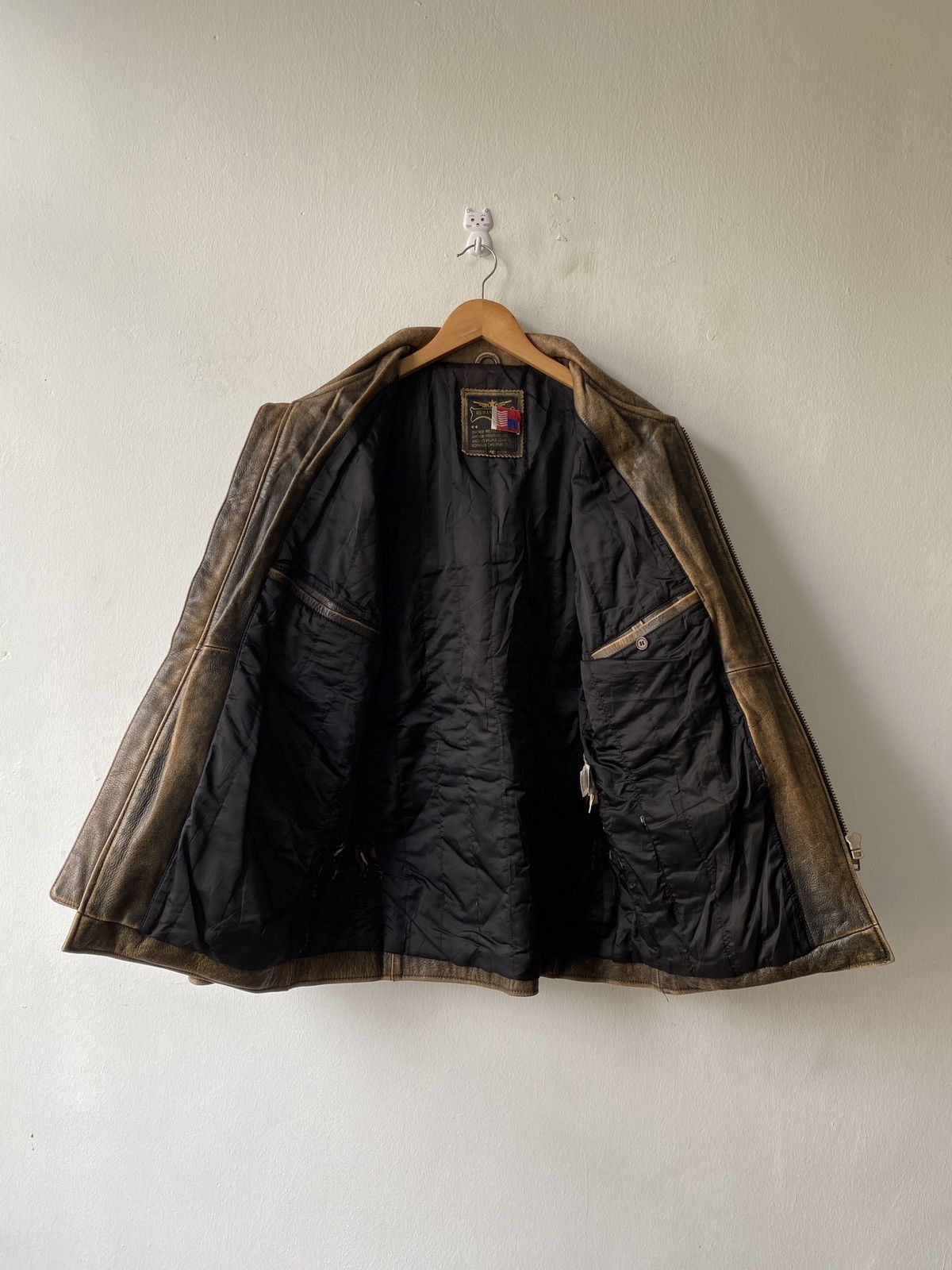 Branded Leather × Vintage Vintage 90s Human Being Union Made Leather Jacket Size US L / EU 52-54 / 3 - 11 Thumbnail