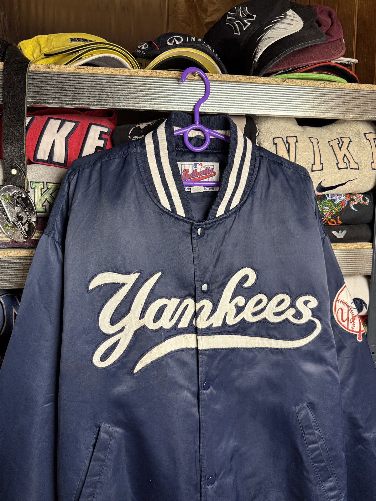 New York Yankees Vintage Majestic Varsity New York Yankees Jacket Size US XL / EU 56 / 4 - 3 Thumbnail