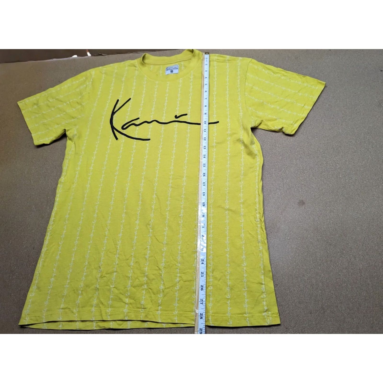 Karl Kani Karl Kani Mens Shirt Short Sleeve Yellow Striped Signature Shirt Mens Small Color Yellow Striped Signature 90s Theme Size US S / EU 44-46 / 1 - 5 Thumbnail