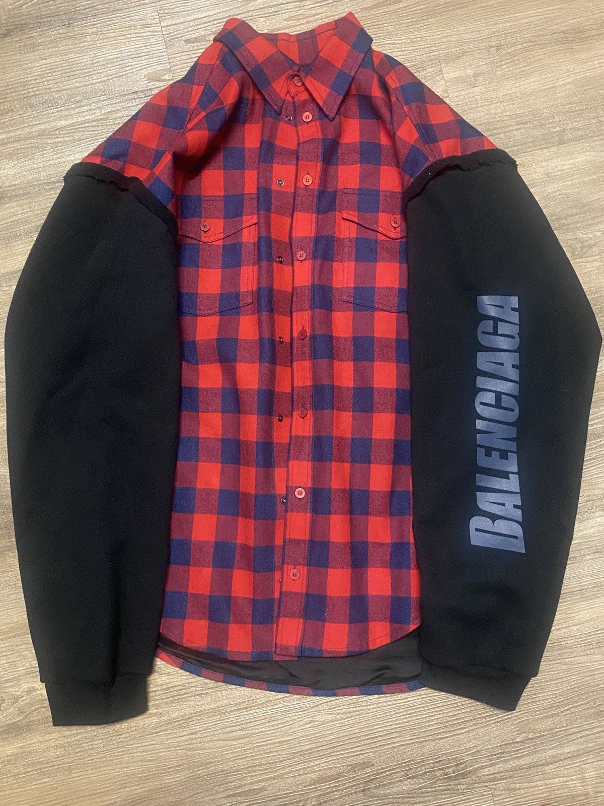 Balenciaga Balenciaga FW21 Layered Flannel Jacket Size US L / EU 52-54 / 3 - 1 Thumbnail
